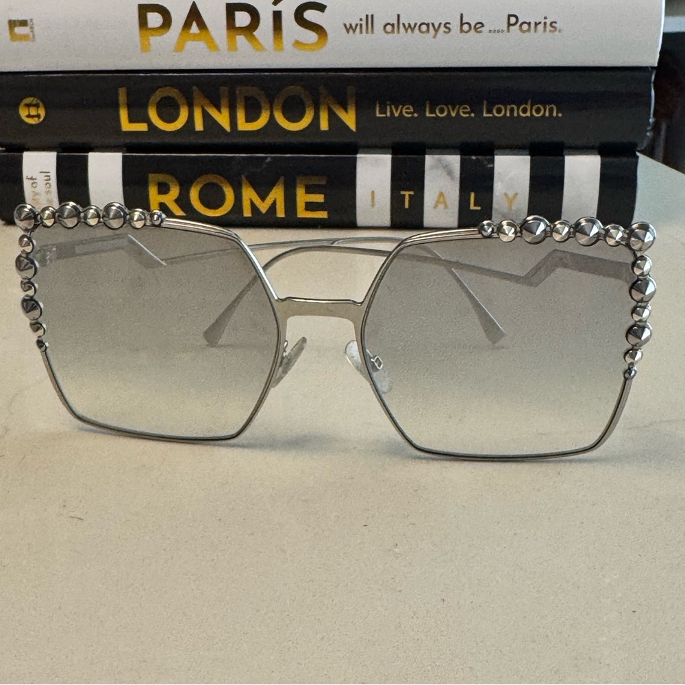 FENDI Metal Dots Square Sunglasses FF 0259/S Palladium